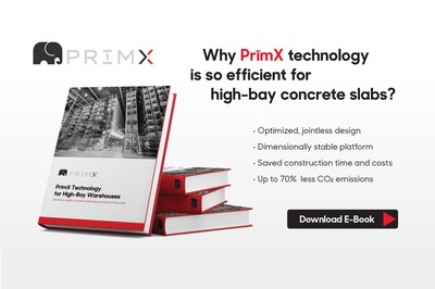 PrīmX Steel Fiber Reinforced Self-Stressing Concrete technology is ideal for the construction of High-Bay warehouse concrete slabs.